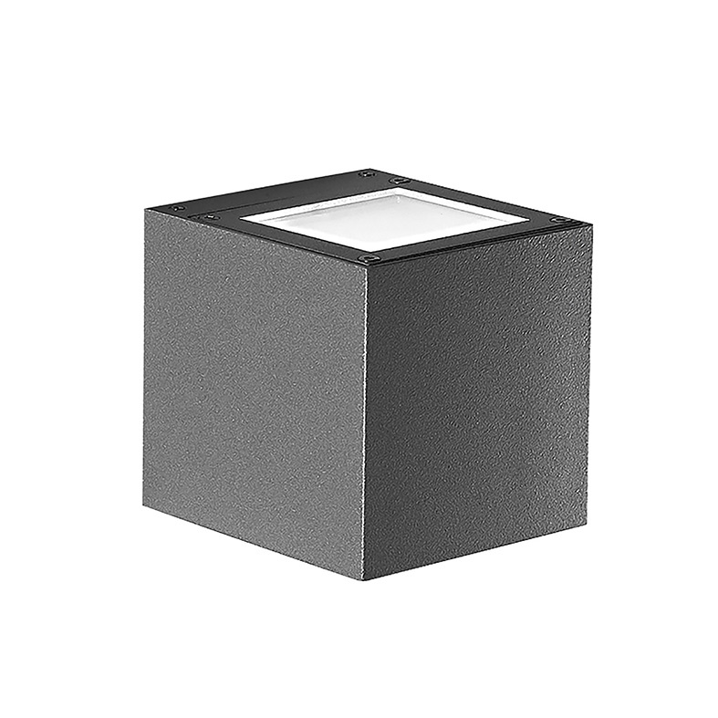 Applique LED 9W biemissione quadrata antracite IP65 3000K per esterni