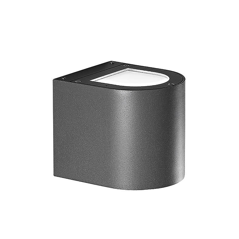 Apparecchio LED esterno biemissione tondo IP65 struttura alluminio verniciato antracite resistente UV