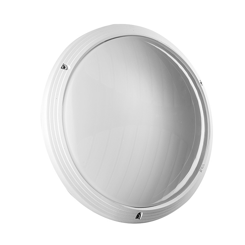 Applique plafoniera tonda bianca E27 IP65 per esterno con diffusore policarbonato luce diffusa