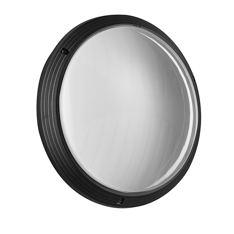 Applique plafoniera tonda nera E27 IP65 per esterno diffusione luce uniforme