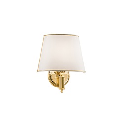 Applique ottone oro lucido paralume avorio 1xE27 LED uso residenziale hospitality