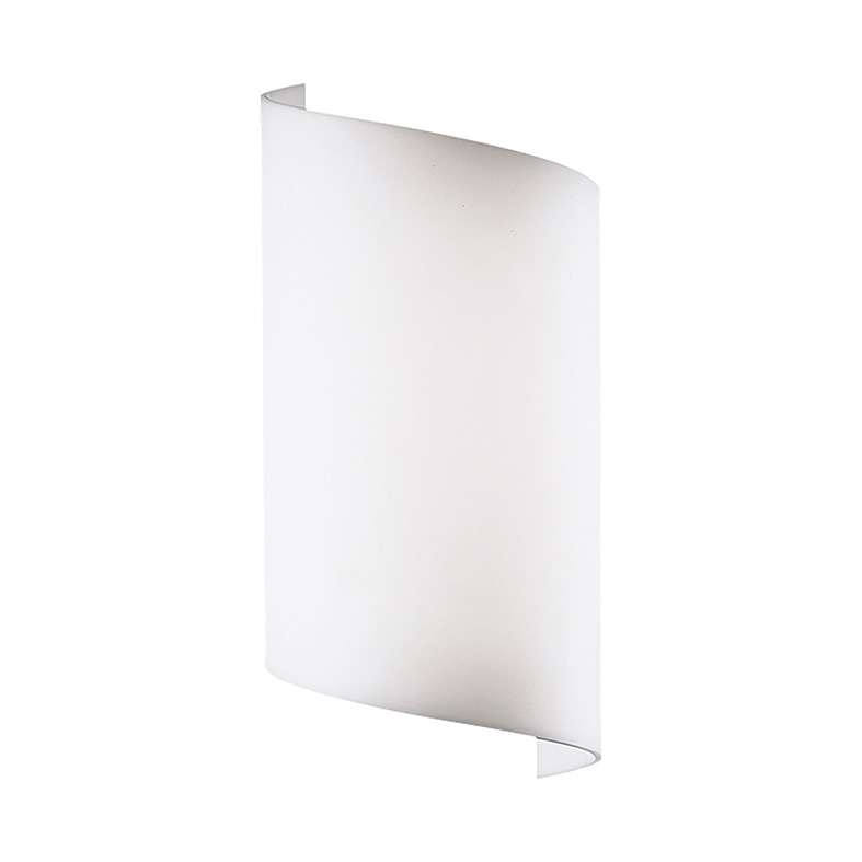 Applique metacrilato bianco satinato design onda attacco E27 per interni