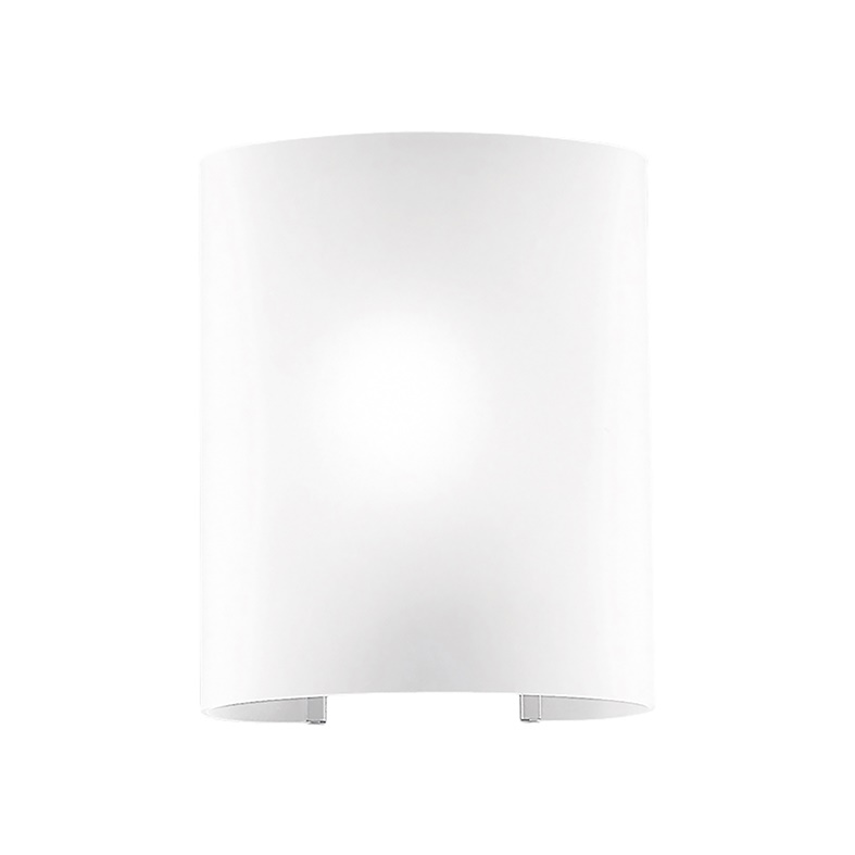 Applique vetro bianco satinato E27 28cm luce morbida per interni design moderno
