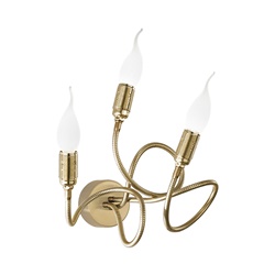 Lampada applique oro satinato 3 bracci flessibili E14 LED interni design modulare