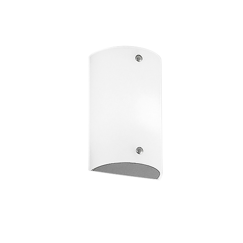 Applique vetro bianco satinato E27 IP20 per ambienti interni luce diffusa raffinata
