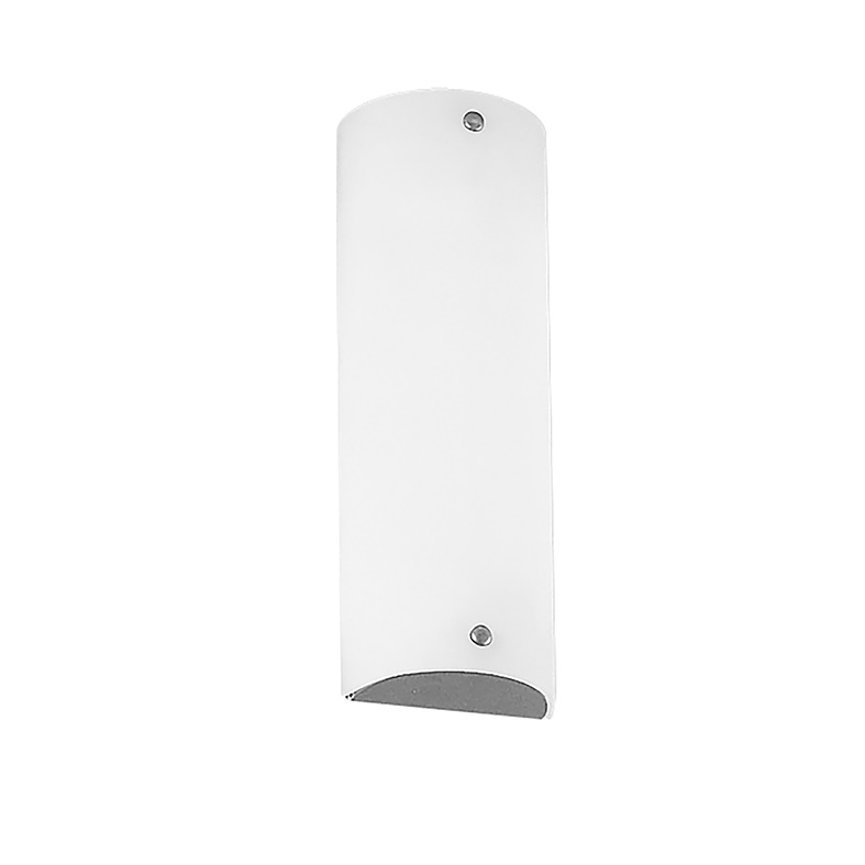 Applique vetro bianco satinato E27 metallo nichelato interno luce diffusa moderna