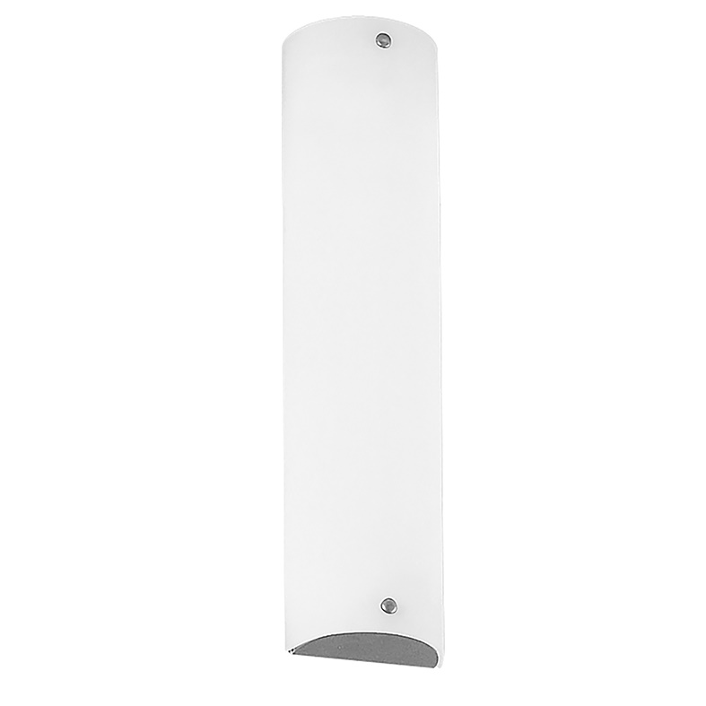 Applique vetro bianco satinato E27 metallo nichelato illuminazione interna diffuse