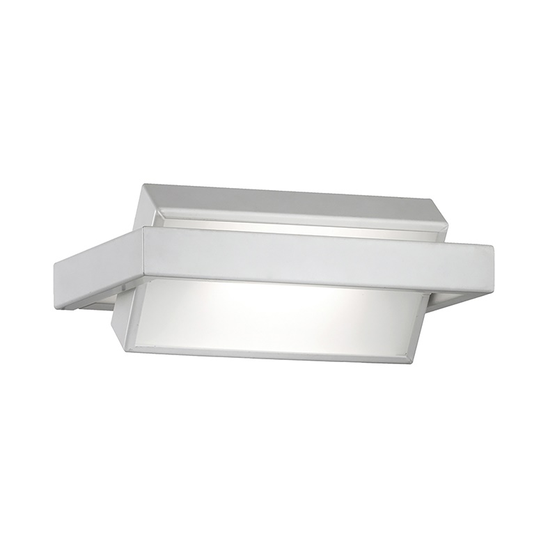Applique parete bianca metallo orientabile vetro satinato attacco R7S LED IP20