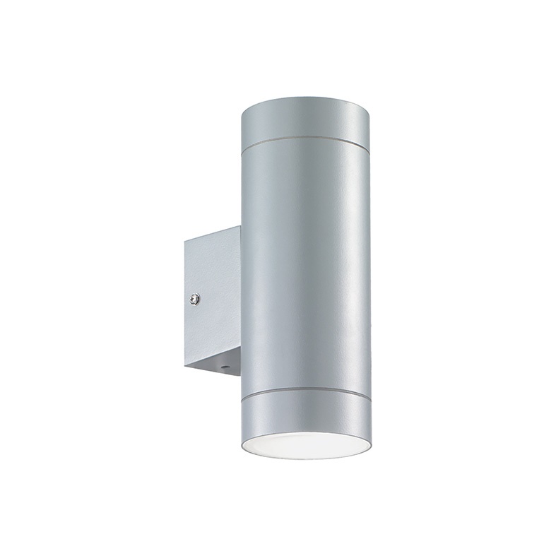 Applique biemissione grigia LED GU10 IP44 esterno interno design moderno resistente