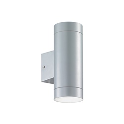 Applique biemissione grigia LED GU10 IP44 esterno interno design moderno resistente