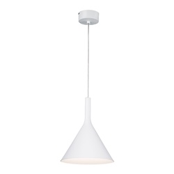 Sospensione conica bianca metallo verniciato E27 IP20 per interni design essenziale
