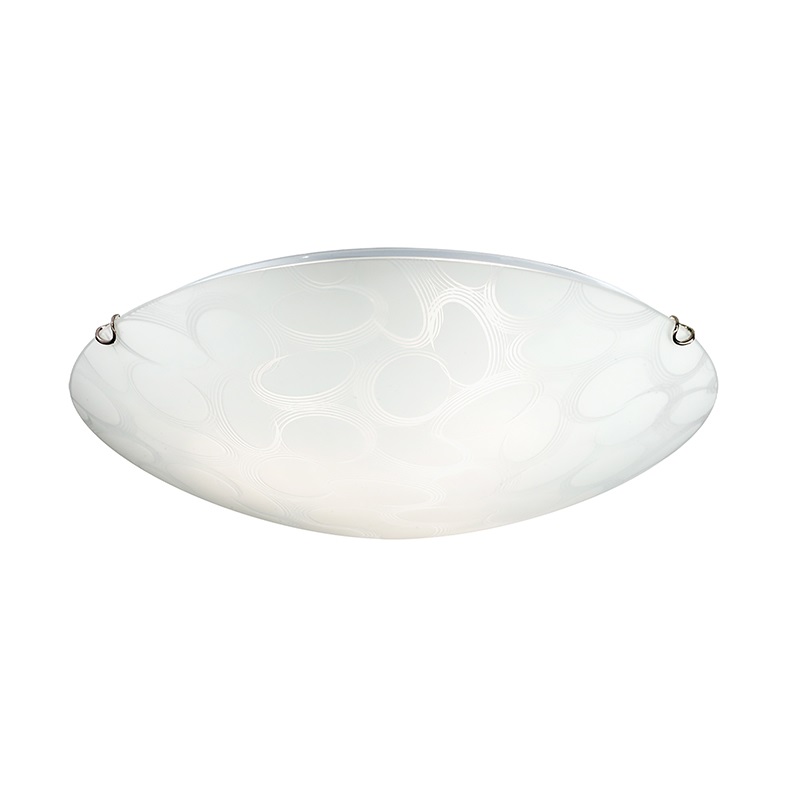 PLAFONIERA VETRO DECORO FILI ARG.