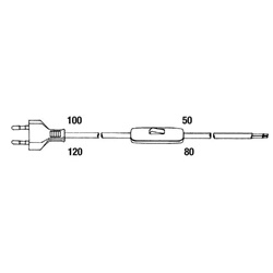 Cablaggio trasparente conduttore rame CL2 120+80 cm per impianti elettrici domestici e professionali