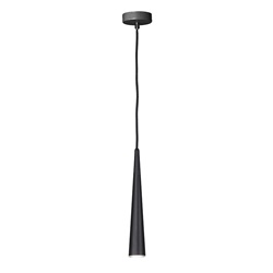 Sospensione design moderno con struttura cono metallo laccato, portalampada GU10, kit decentramento, per interni residenziali e commerciali