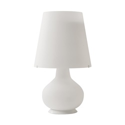 Lampada da tavolo bianca metallo e vetro satinato con attacco E27/E14 LED, accensioni separate, design moderno per ambienti interni