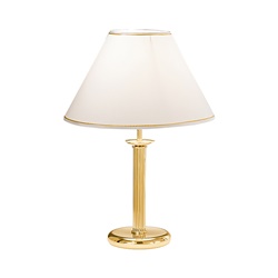 Lampada da tavolo ottone oro lucido paralume avorio E27 IP20 uso residenziale hospitality