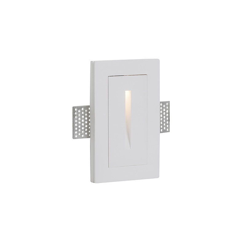 Segnapasso in gesso bianco LED 5W incasso parete illuminazione sicurezza interni