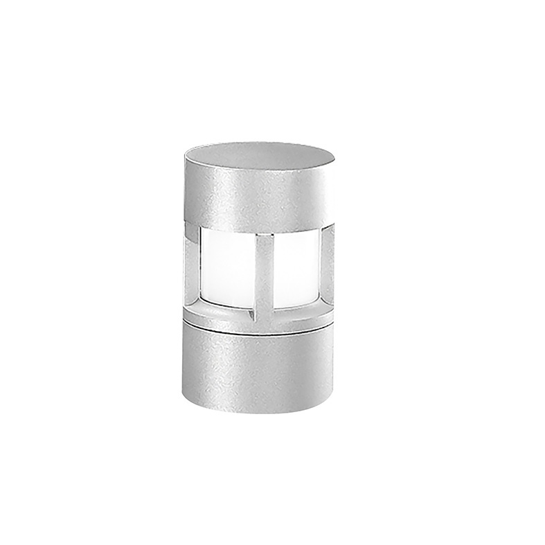 Bollard esterno grigio 20 cm IP65 attacco E27 per illuminazione giardini vialetti