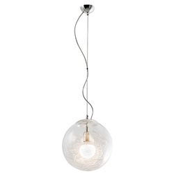 Sospensione metallo cromato vetro trasparente E27 decorazioni filo alluminio IP20