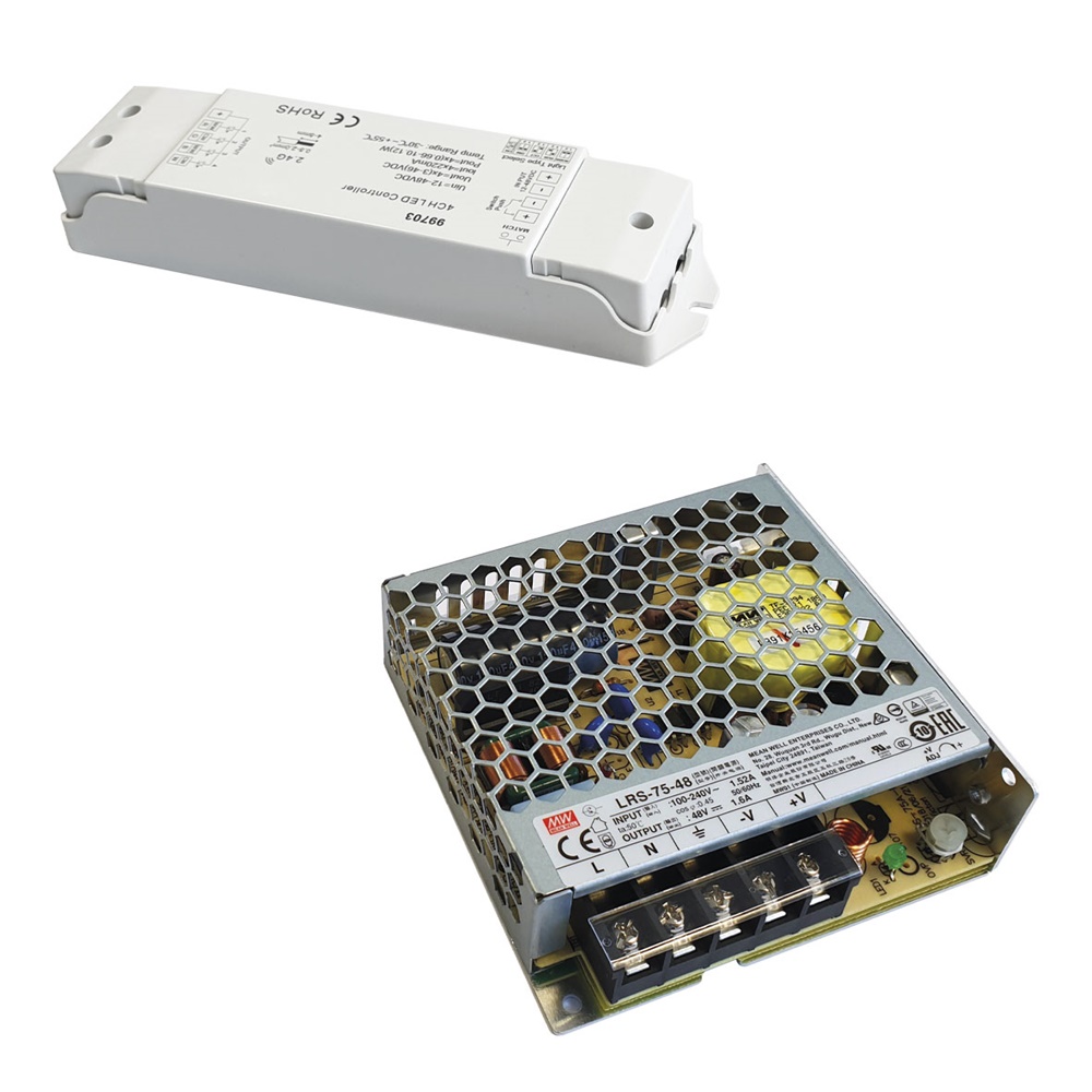 Kit alimentatore LED RGB 48V 75W compatto per illuminazione residenziale e commerciale