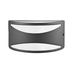 Applique antracite da parete IP54 attacco E27 resistente esterno con struttura in alluminio pressofuso e diffusore policarbonato
