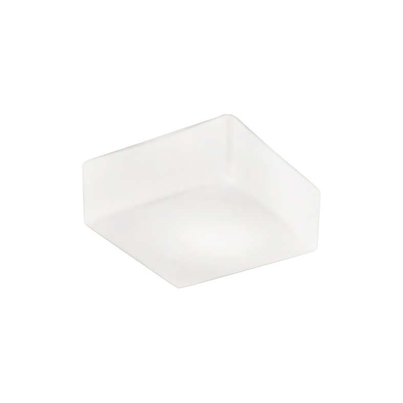 Applique plafoniera quadrata vetro satinato E27 20cm illuminazione interni residenziali e commerciali