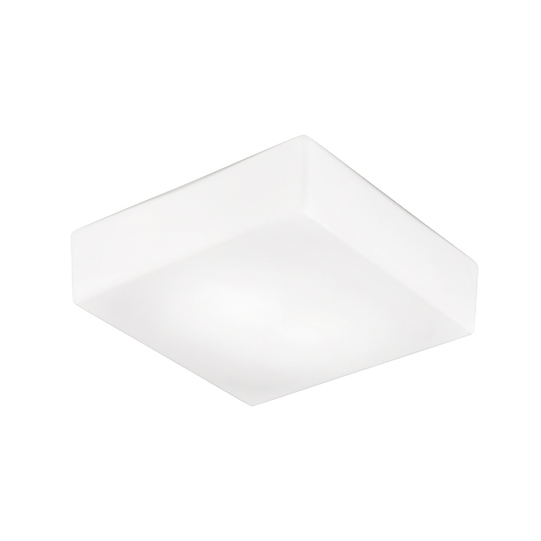 Applique plafoniera quadrata vetro satinato 17W LED 2700K IP20 luce calda ambienti interni