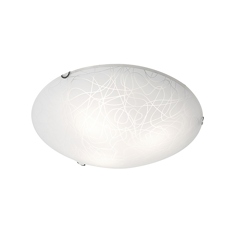 Plafoniera vetro opale serigrafato 30 cm attacco E27 per interni design elegante