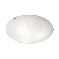 Plafoniera vetro opale serigrafato E27 41cm design moderno illuminazione soffusa ambienti interni