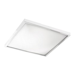 Plafoniera quadrata bianca vetro satinato 40 cm attacco E27 per interno IP20