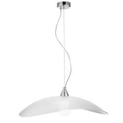 Sospensione cromo vetro serigrafato E27 64cm lampada design moderno ambienti interni