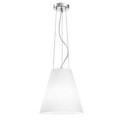 Sospensione lampada vetro bianco satinato cromo E27 36cm design moderno interno