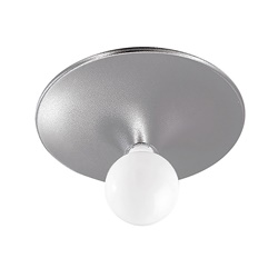 Plafoniera grigia 35 cm E27 IP20 lampada soffitto parete alluminio design essenziale