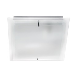 Plafoniera bianca metallo vetro serigrafato E27 40 cm per soffitto parete