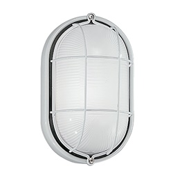 Applique plafoniera ovale bianca IP54 alluminio resistente esterno interno E27 LED