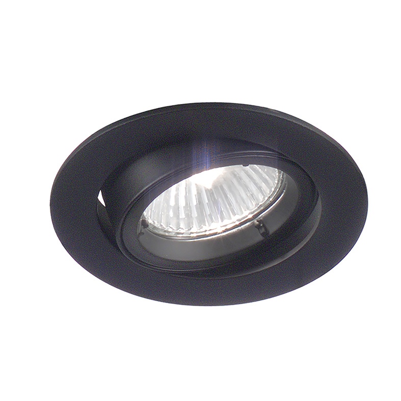Downlight nero incasso GU10 IP20 faretto fisso orientabile interno residenziale commerciale