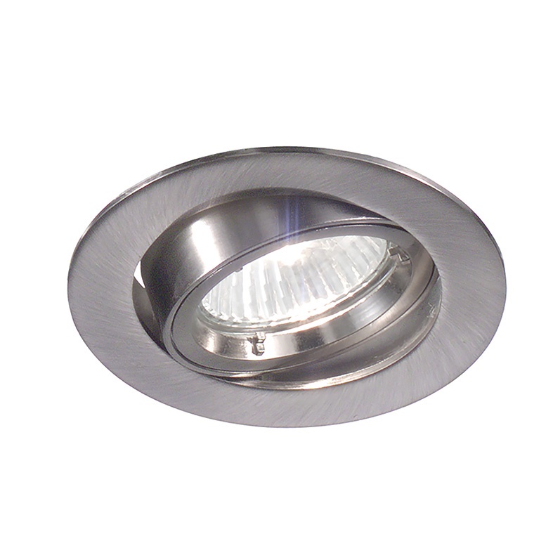 Downlight incasso nichel opaco orientabile GU10 IP20 per illuminazione interna accentuazione ambienti residenziali e commerciali