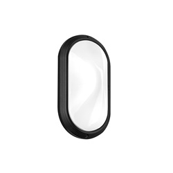 Applique plafoniera ovale nera IP65 E27 per esterno e interno luce diffusa resistente