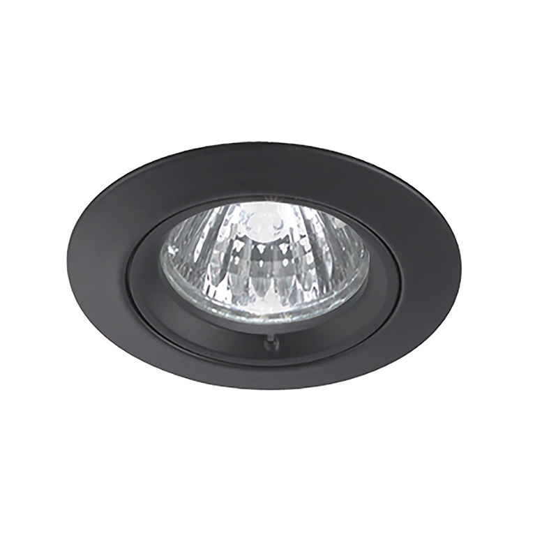 Downlight tondo nero incasso GU10 IP20 illuminazione direzionata interni residenziali commerciali