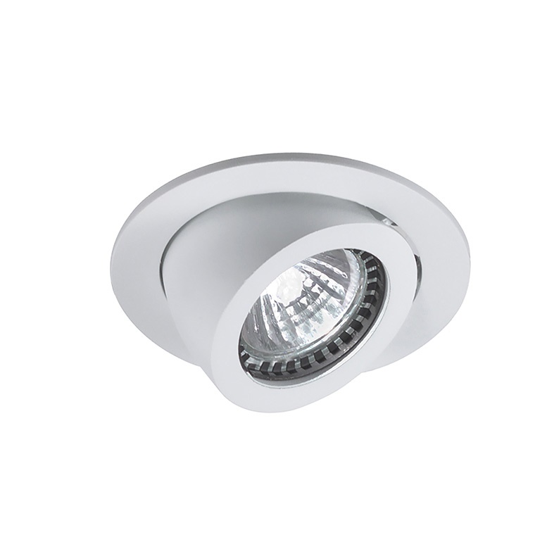 Downlight incasso orientabile 45° bianco GU10 IP20 per illuminazione interna