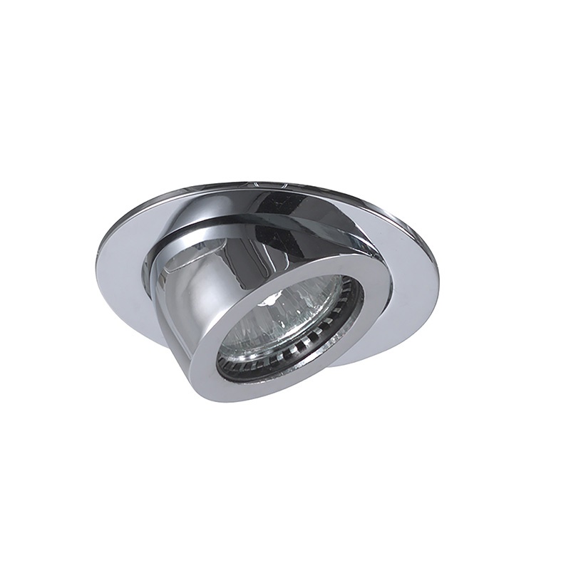 Downlight incasso orientabile 45° metallo cromo GU10 IP20 interni residenze uffici negozi