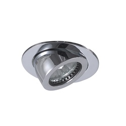 Downlight incasso orientabile 45° metallo cromo GU10 IP20 interni residenze uffici negozi