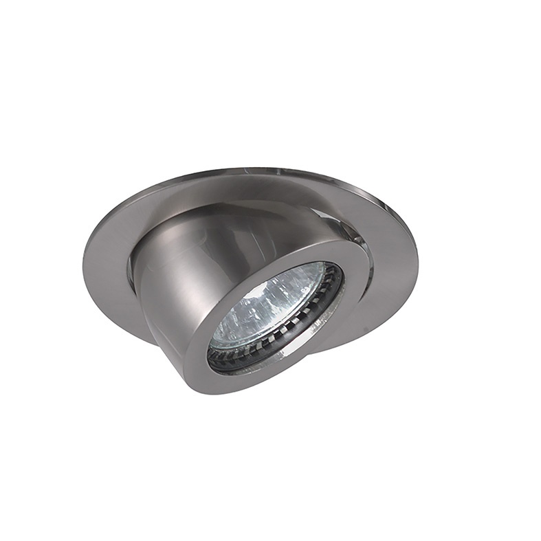 Downlight incasso orientabile 45° nichel opaco GU10 IP20 per interni residenziali e commerciali