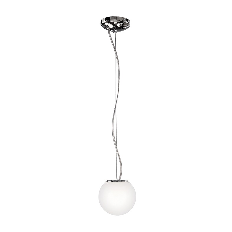 Sospensione bianca vetro satinato E27 16 cm illuminazione interna design moderno