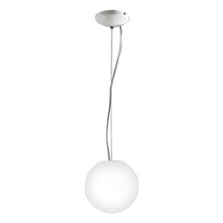 Sospensione bianca vetro satinato E27 20cm illuminazione interna design elegante