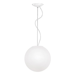 Sospensione bianca vetro satinato E27 30cm luce soffusa ambienti moderni
