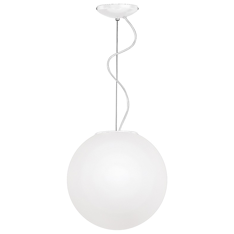 Sospensione lampada vetro satinato bianco E27 40 cm illuminazione interni moderna