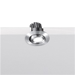 Faretto LED incasso orientabile 30° alluminio satinato per illuminazione interna