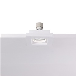 Downlight quadrato gesso rasato bianco incasso GU10 IP20 per interni professionali e residenziali