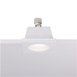 Downlight tondo in gesso rasato bianco con vetro protezione luce attacco GU10 per interni